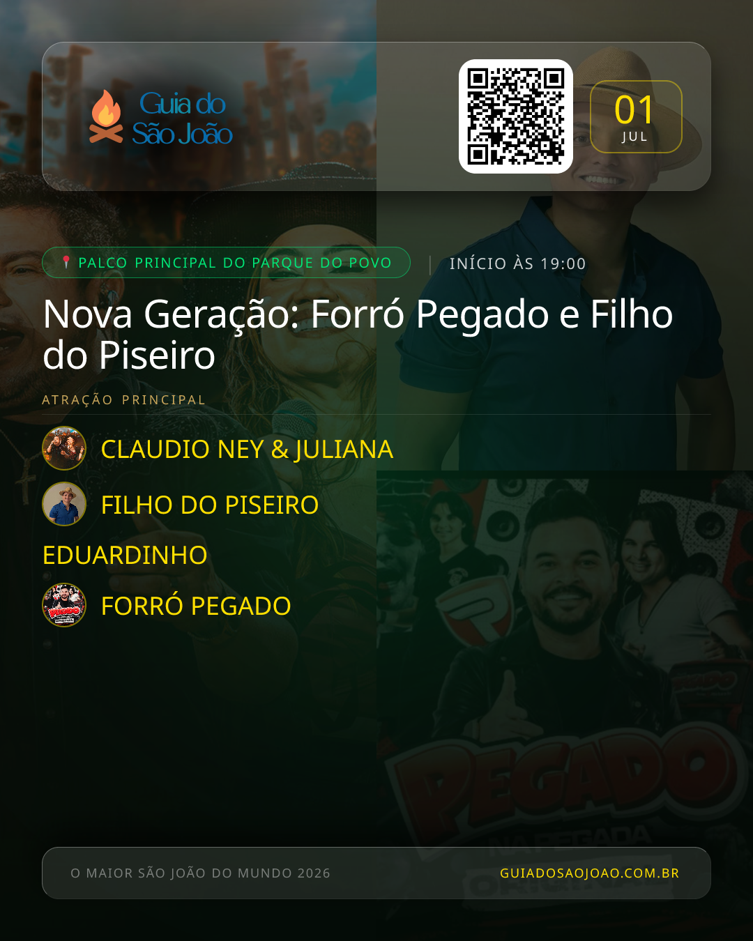 Card do evento Nova Geração: Forró Pegado e Filho do Piseiro