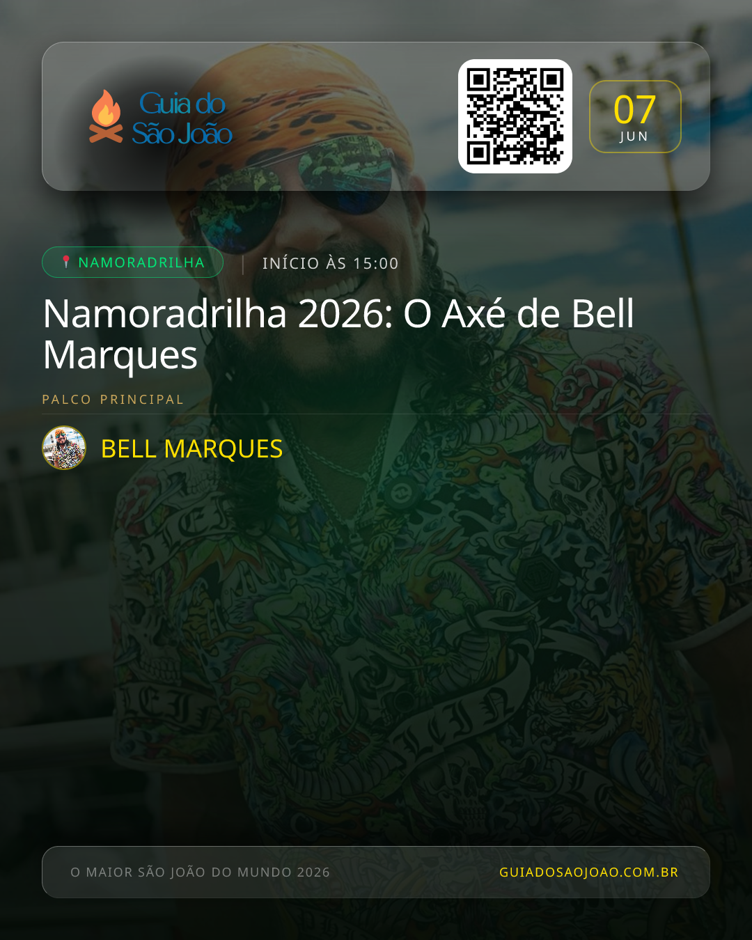 Card do evento Namoradrilha 2026: O Axé de Bell Marques