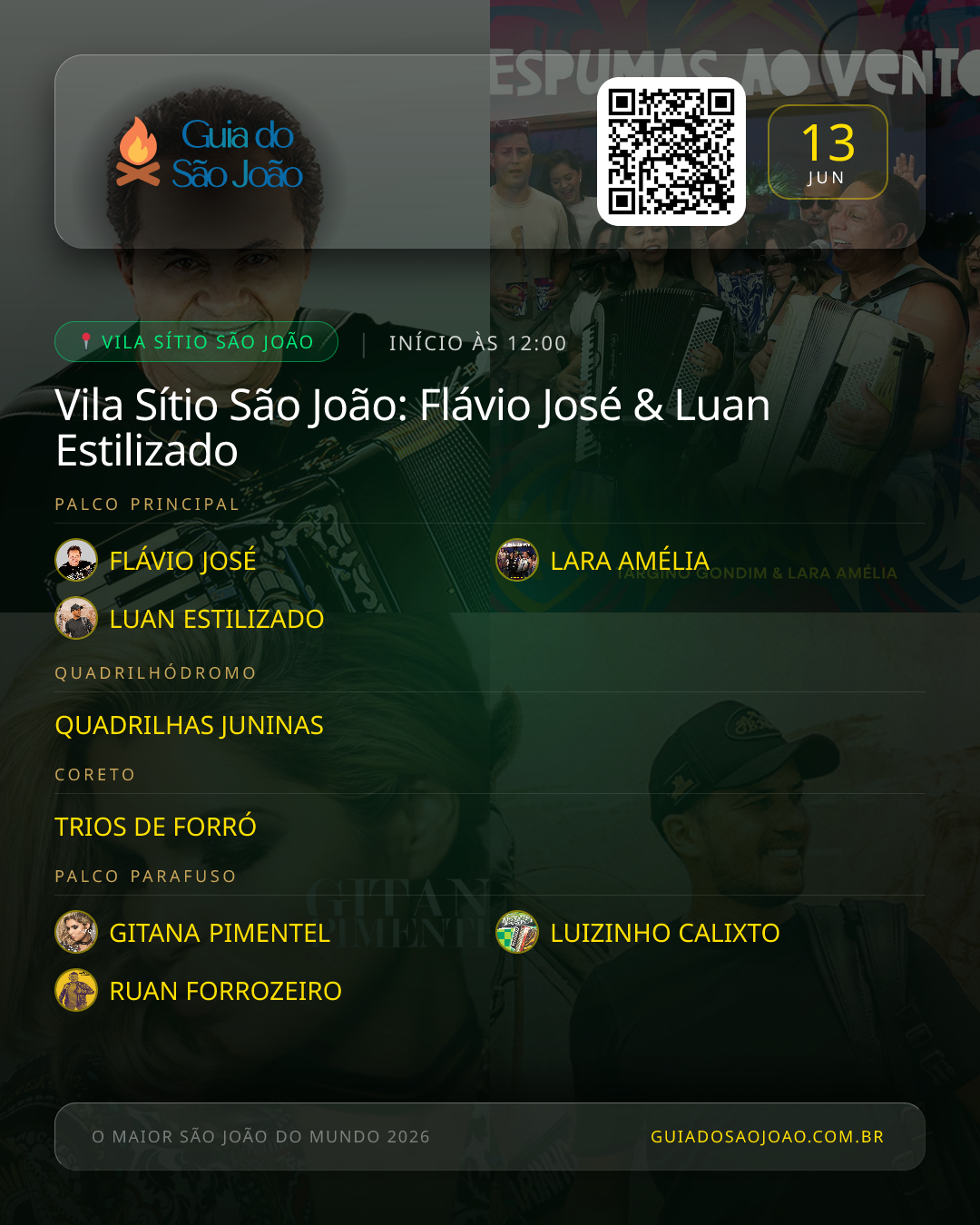 Card do evento Vila Sítio São João: Flávio José & Luan Estilizado