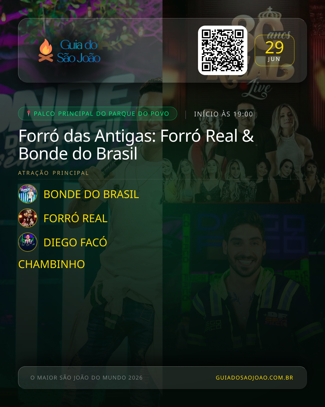 Card do evento Forró das Antigas: Forró Real & Bonde do Brasil