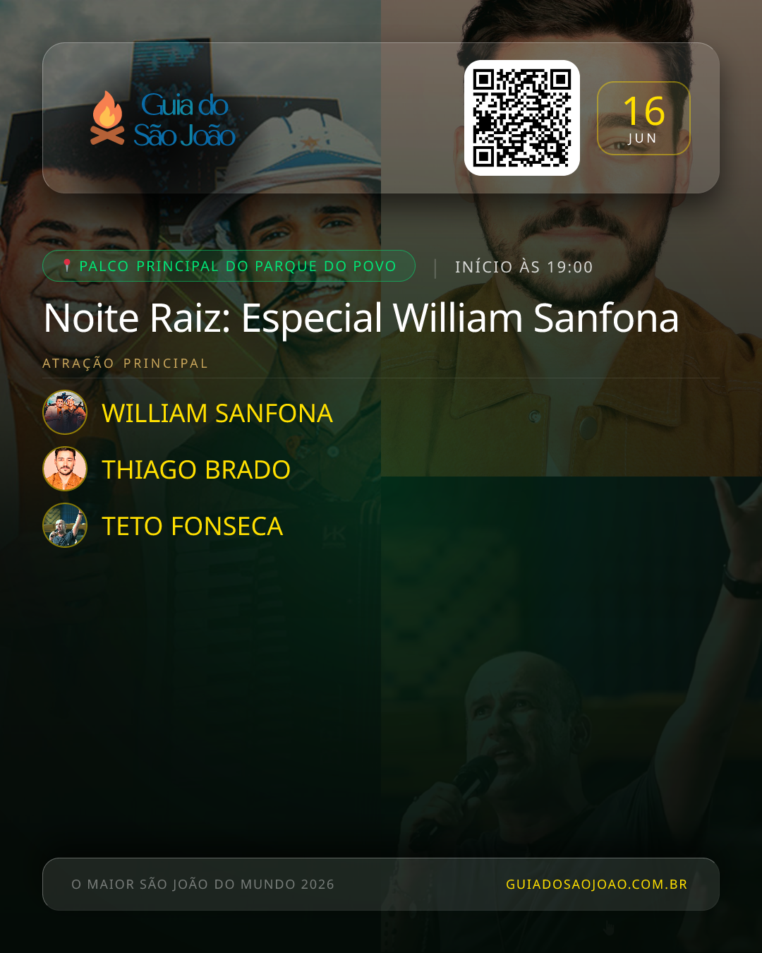 Card do evento Noite Raiz: Especial William Sanfona