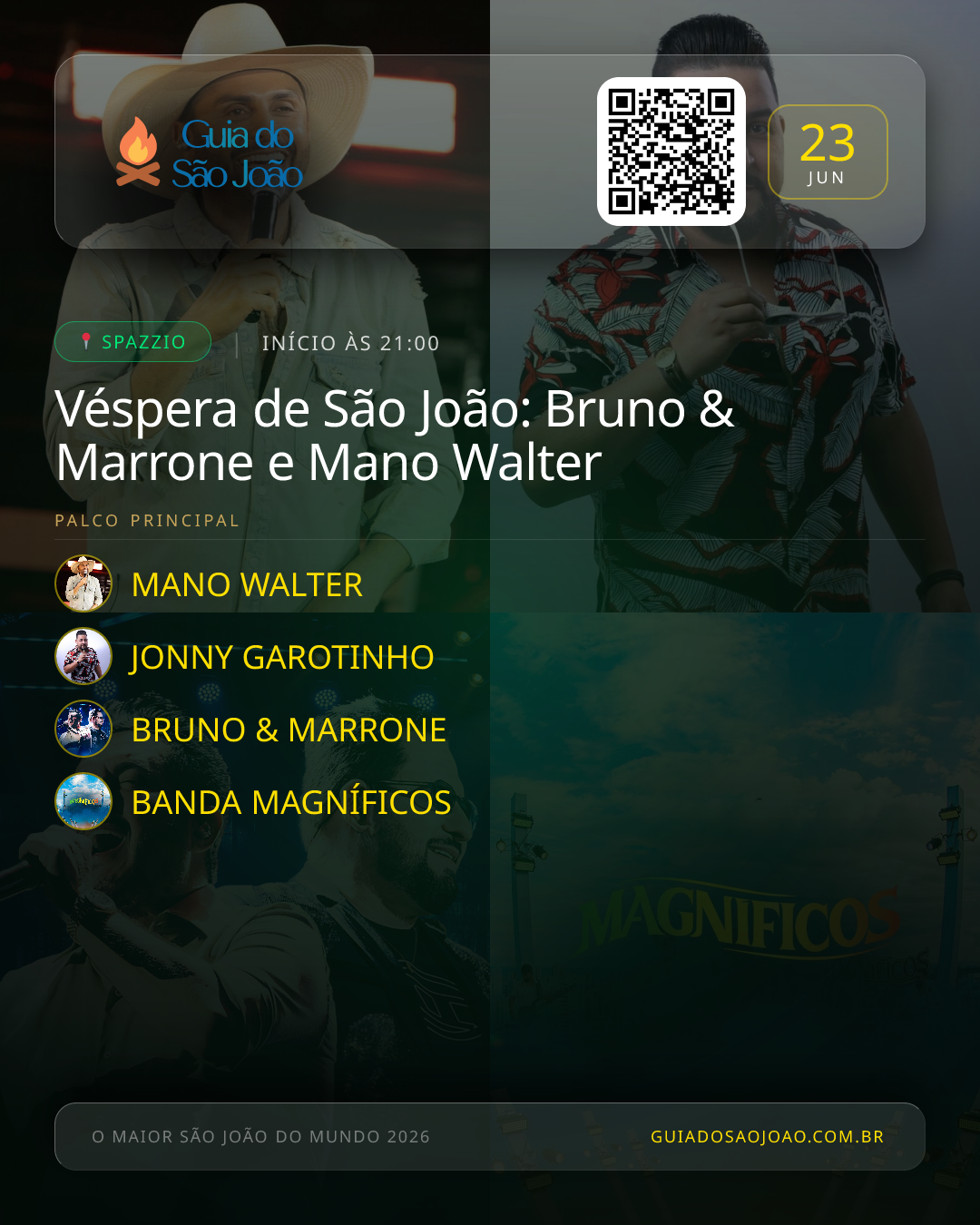 Card do evento Véspera de São João: Bruno & Marrone e Mano Walter