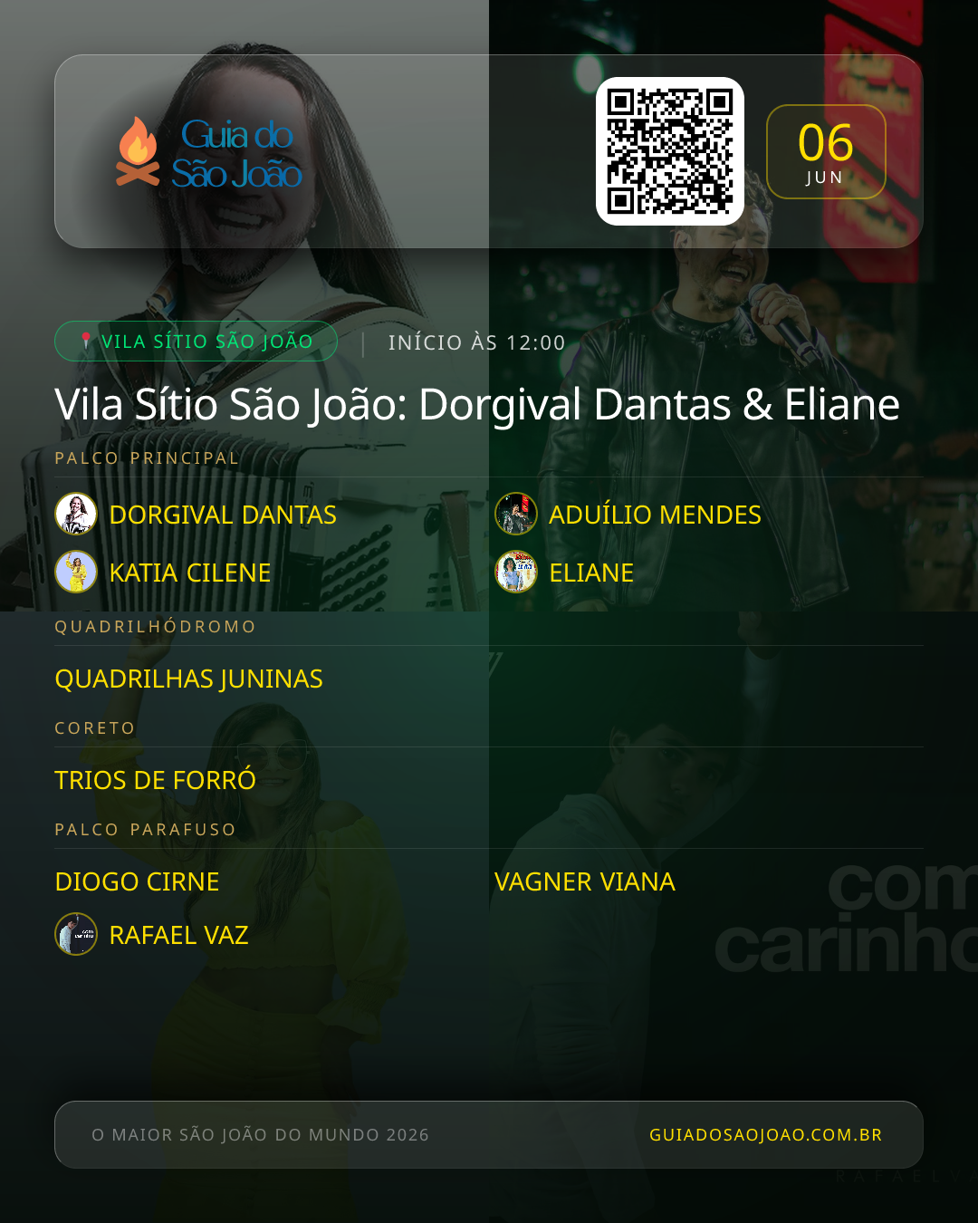 Card do evento Vila Sítio São João: Dorgival Dantas & Eliane