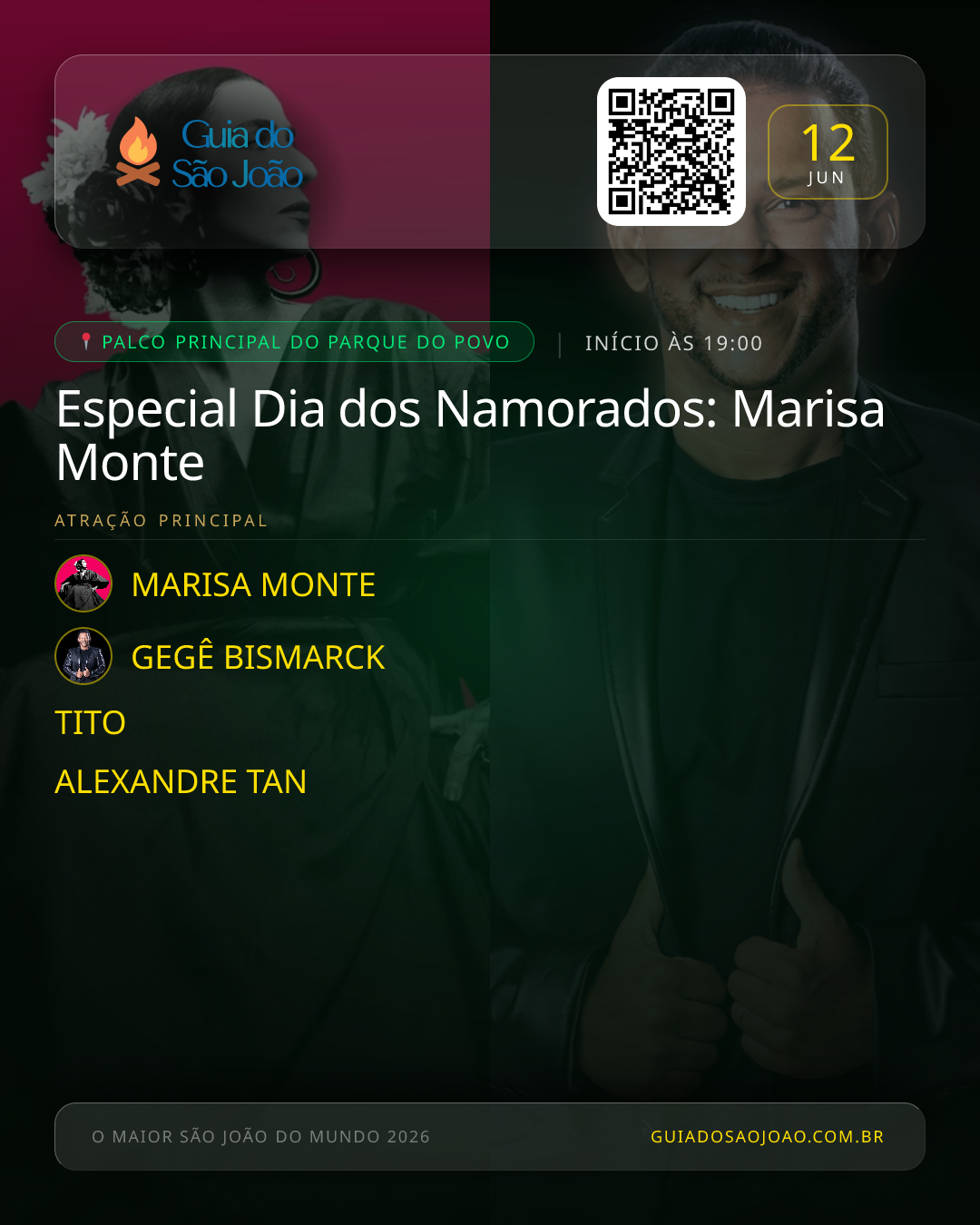 Card do evento Especial Dia dos Namorados: Marisa Monte