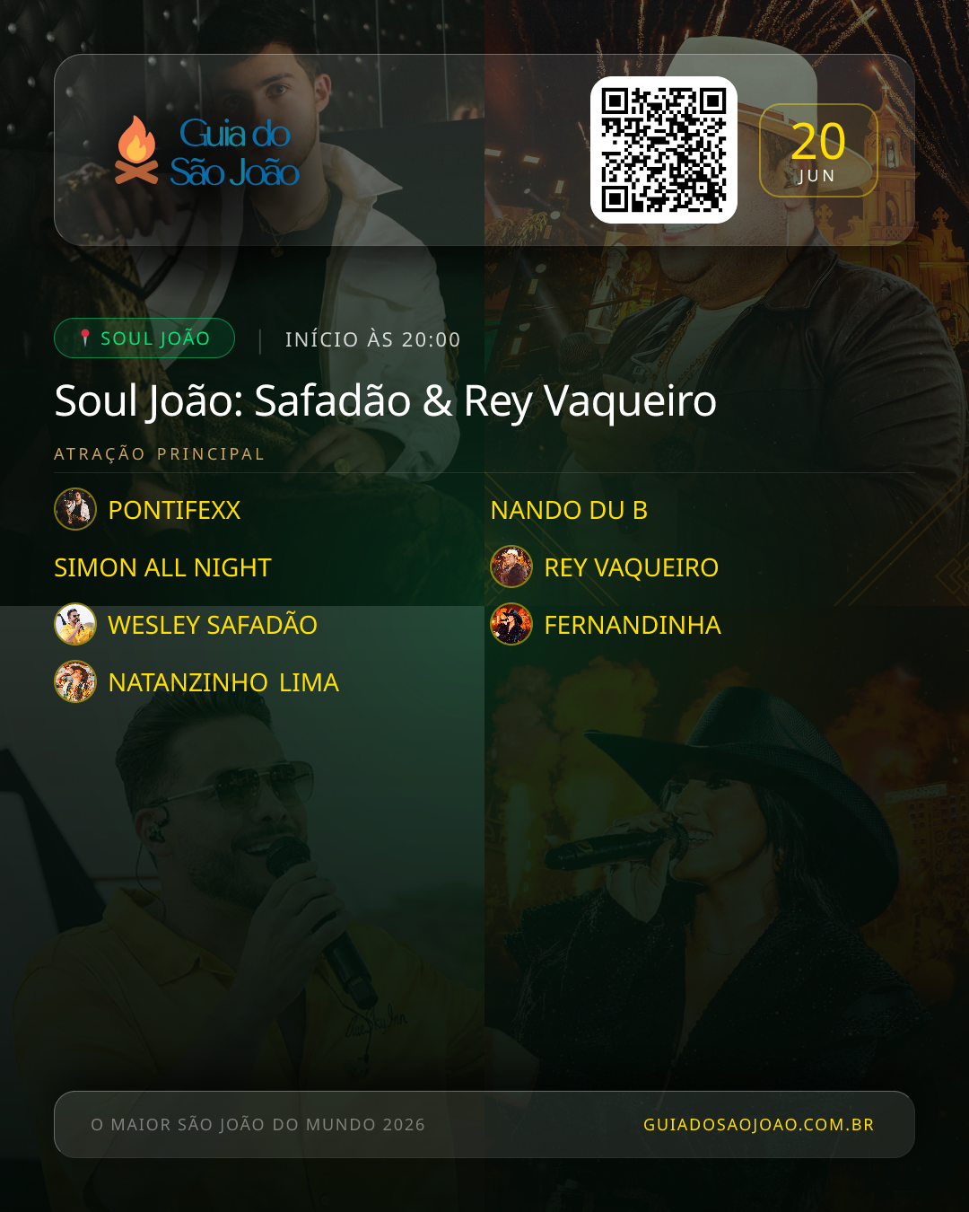 Card do evento Soul João: Safadão & Rey Vaqueiro