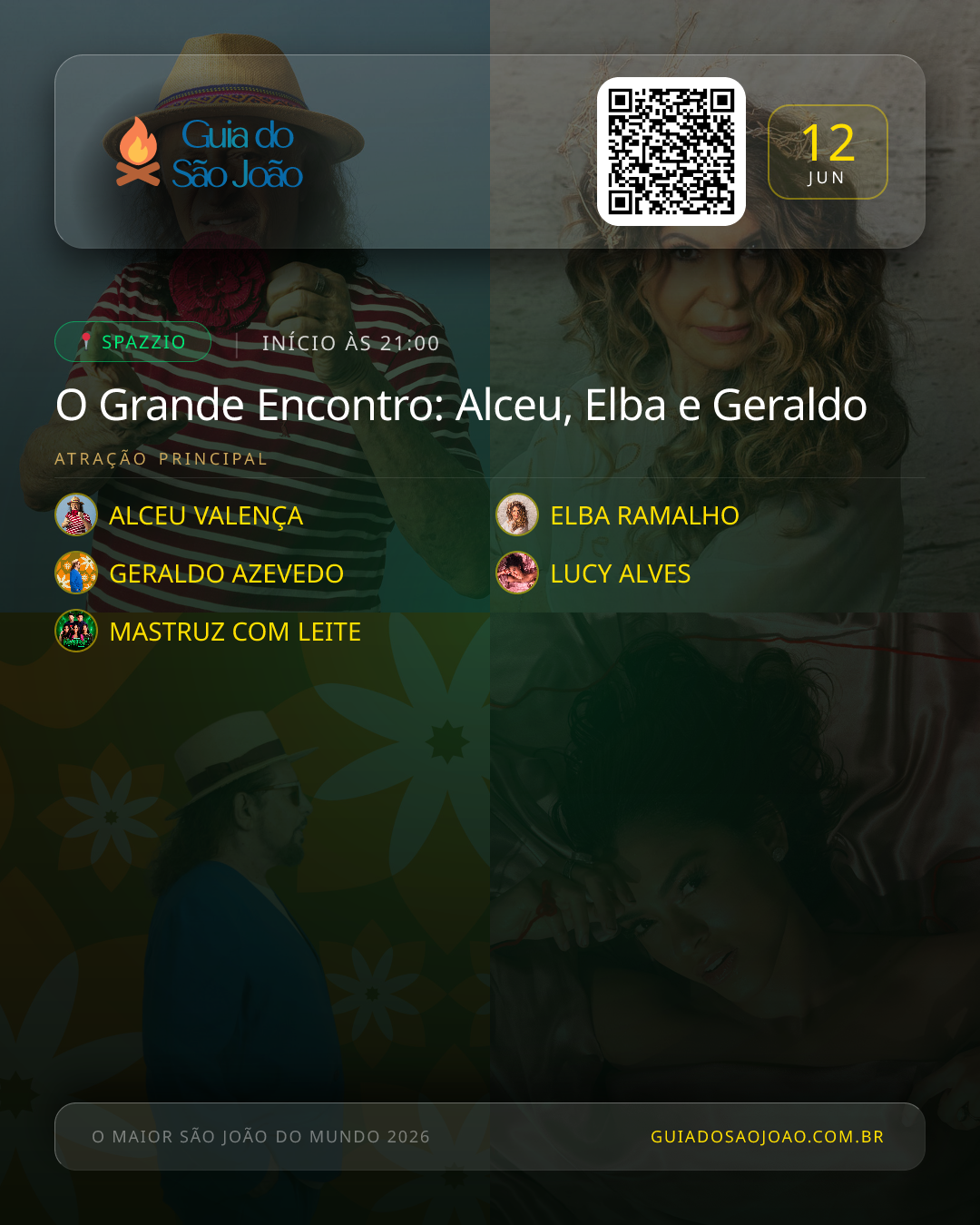 Card do evento O Grande Encontro: Alceu, Elba e Geraldo