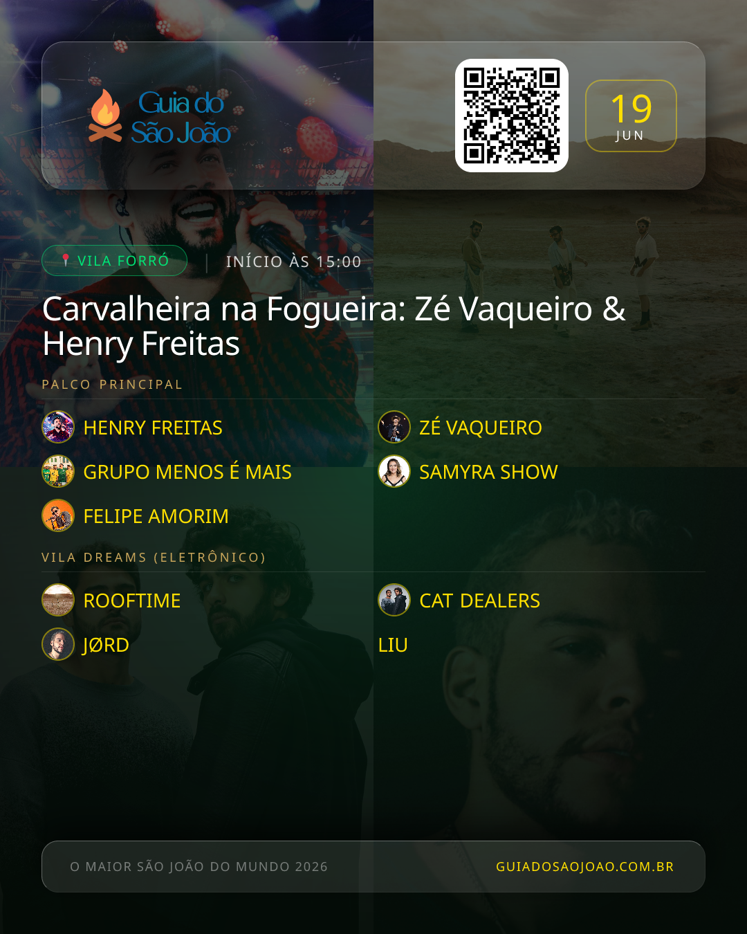 Card do evento Carvalheira na Fogueira: Zé Vaqueiro & Henry Freitas